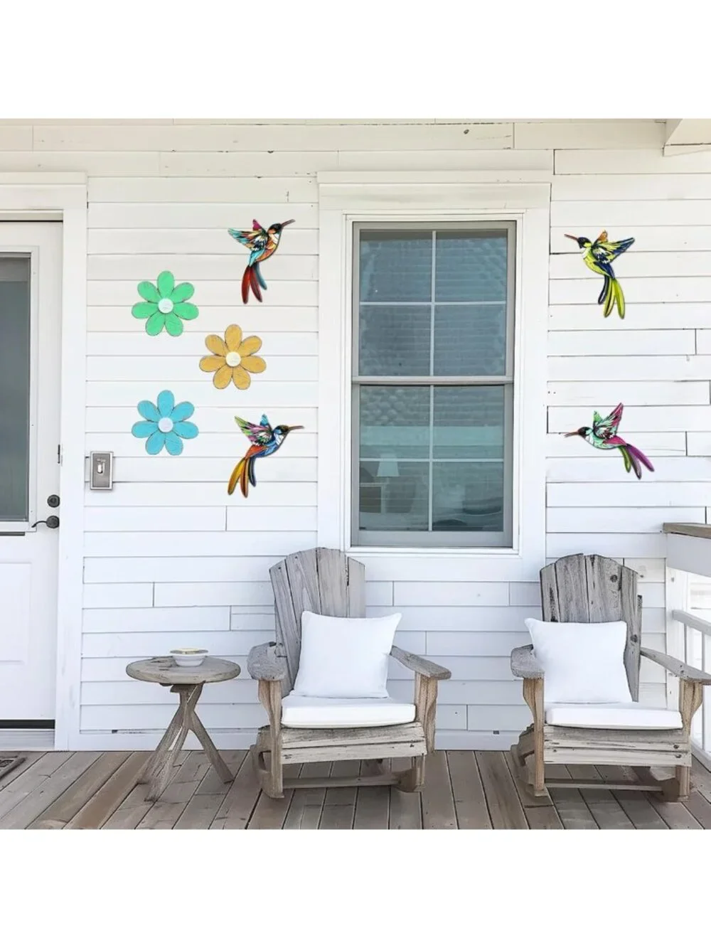 Colorful 3D Metal Hummingbird Wall Art Decor - Outdoor Garden Sculpture, Great